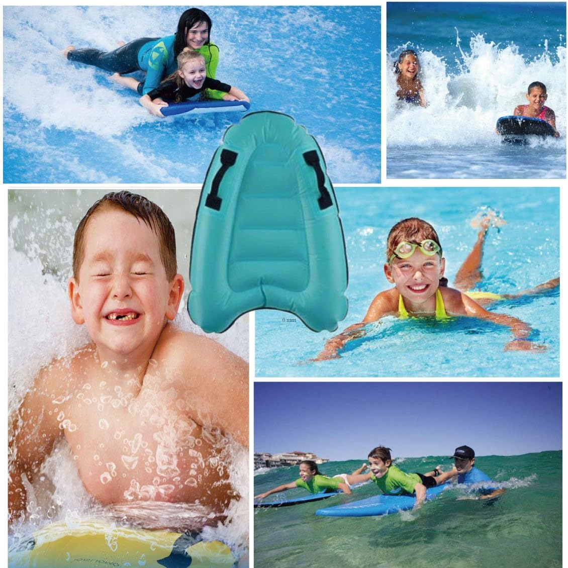 4 EVER Inflatable Surf Body Board with Handles, Lightweight Swimming Floating Surfboard Aid Mat Learn to Swim, Beach Safety Theme Surfing Swimming Summer Water Fun Toy for Both Kids and Adult : Toys & Games
