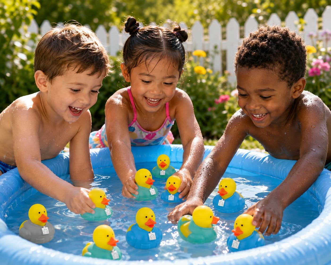 Fun Express 2" Teal, Gray and Blue Medical Scrubs Rubber Ducks - 12 Pc.