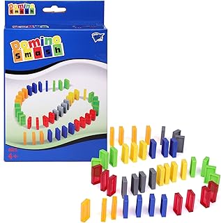 Point Games Domino Smash - 42 Pcs Building Blocks Racing Tile Games - Developmental Toy for Kids - Strong Dominoes in 6 Colors