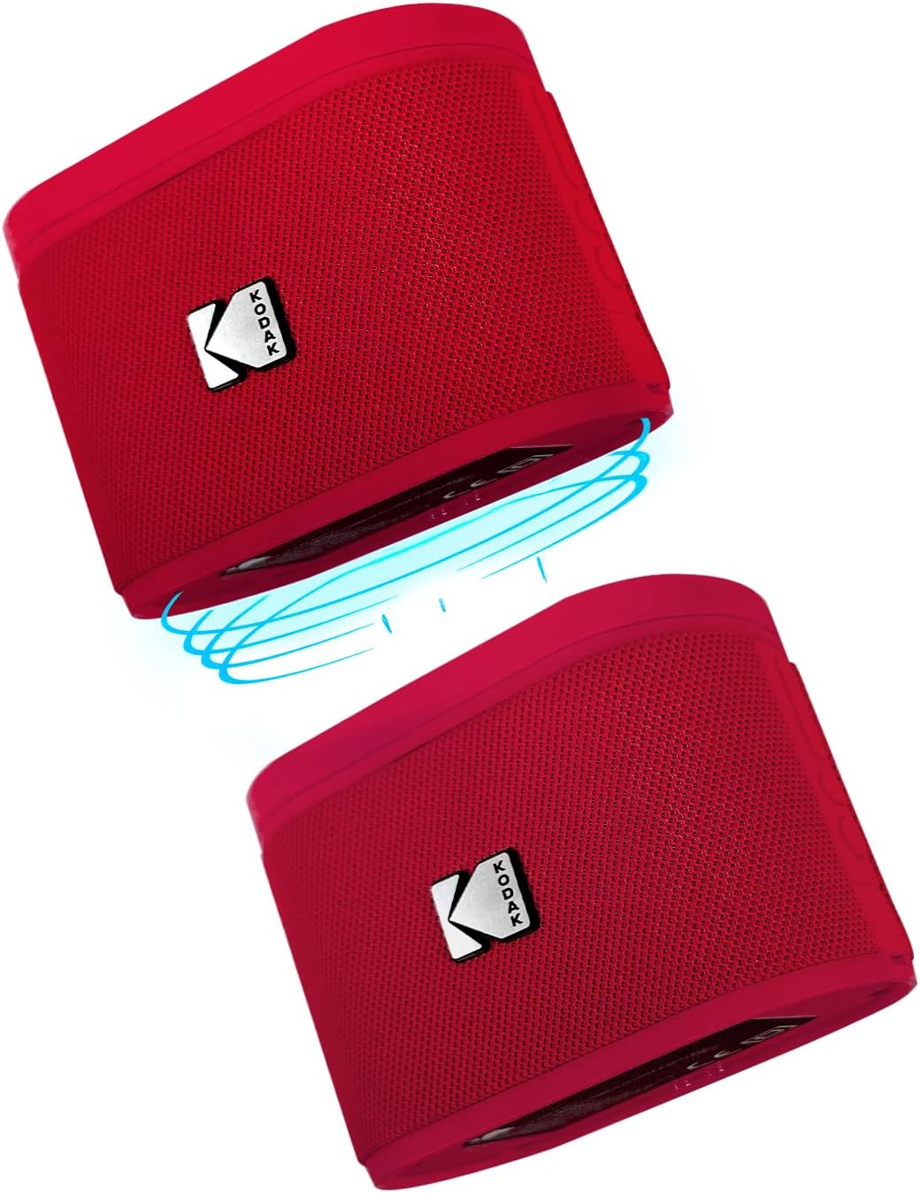 KODAK SOUNDBRIX Magnetic Splittable Bluetooth Speaker Portable Water Resistant Bold Sound 5H of Playtime Built in Battery Wireless Stereo Pairing Speaker Home Travel White Elephant Gifts for Adults