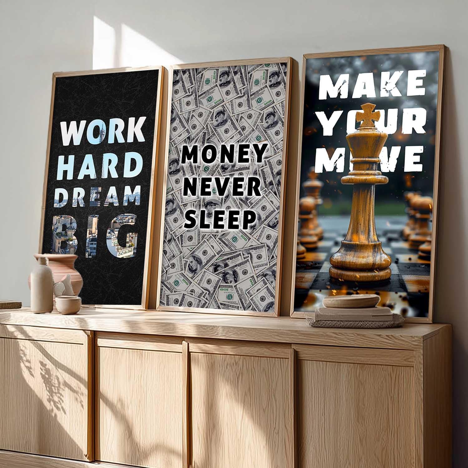 Motivational Wall Art - Set of 3 Framed Prints -17