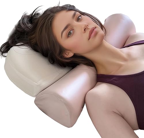 Miniatura 3 de Almohada cervical cervical para aliviar el dolor, almohada ergonómica para dormir de lado con contorno para soporte de cabeza, cuello, hombros,
