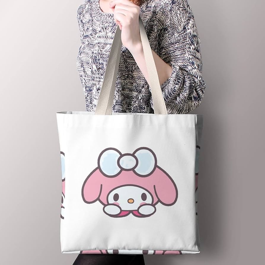 クロミちゃん　キャンバス　ショルダー&ハンド　トートバッグ　メイク中　可愛い クロミちゃん キャンバス ショルダー&ハンド トートバッグ