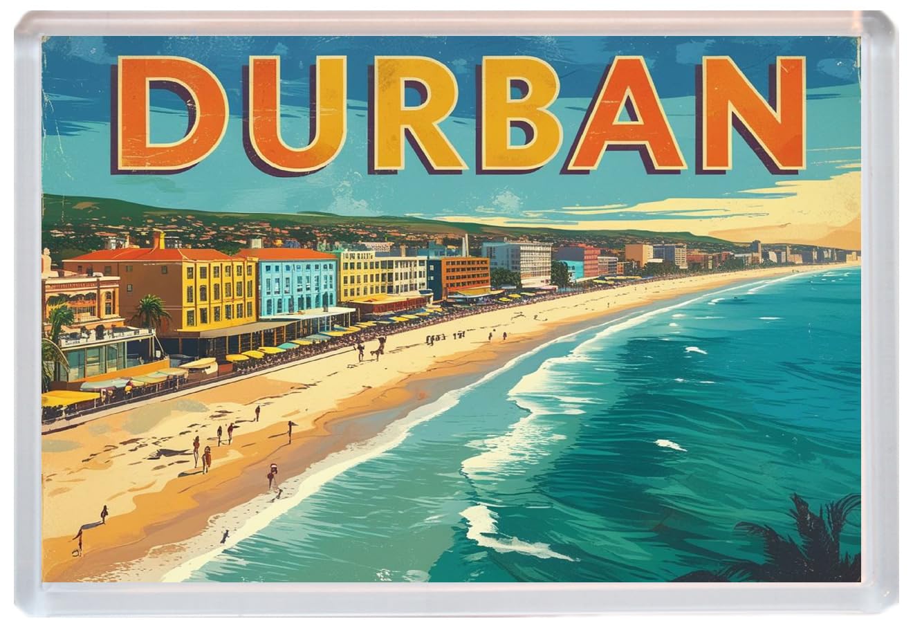Baked Bean Store Multicolor Durban - Jumbo Artistic Fridge Magnet 96 X 67Mm