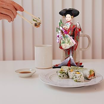 日本の伝統的なお座り人形 2体セット　和人形　海外の方へのお土産に　コンパクト Amazon | 日本人形 舞踊 舞妓芸者人形モデル オリエンタルドール