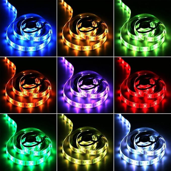 Tira LED RGB 2m con control remoto y batería miniatura 2