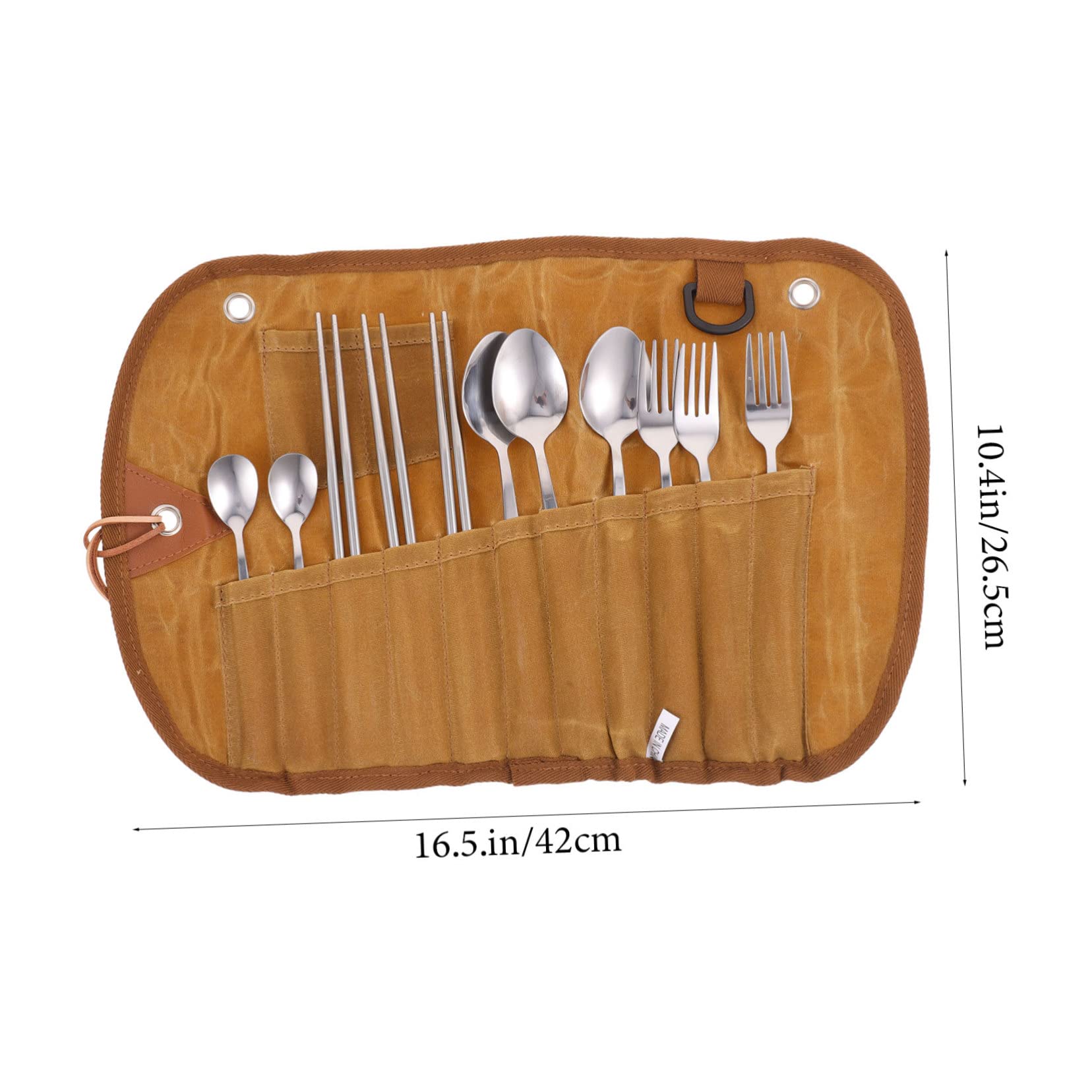 SUPVOX Ensemble De Couverts De Camping Léger Et Portable En Nylon Avec Étui De Vaisselle Pliable, Service De Table Compact Pour Pique-niques, Randonnée Et Barbecue En Extérieur