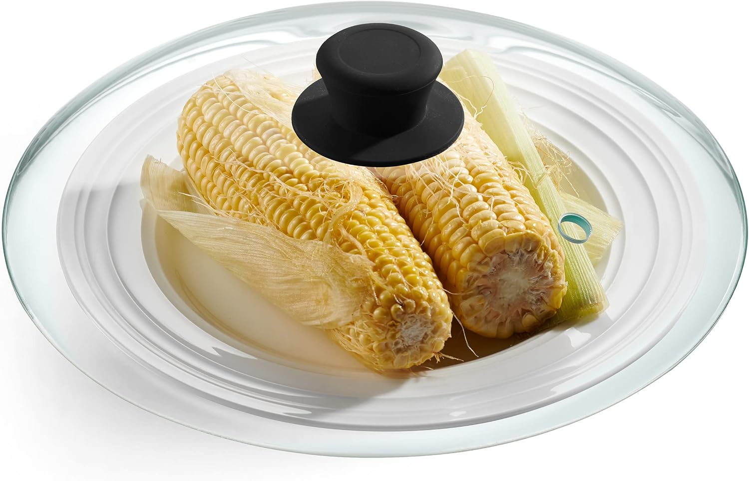 Godinger Microwave Plate Cover Lid with Easy Grip Handle, Safe Tempered Glass, Microwave Food Cover, Splatter Cover Guard