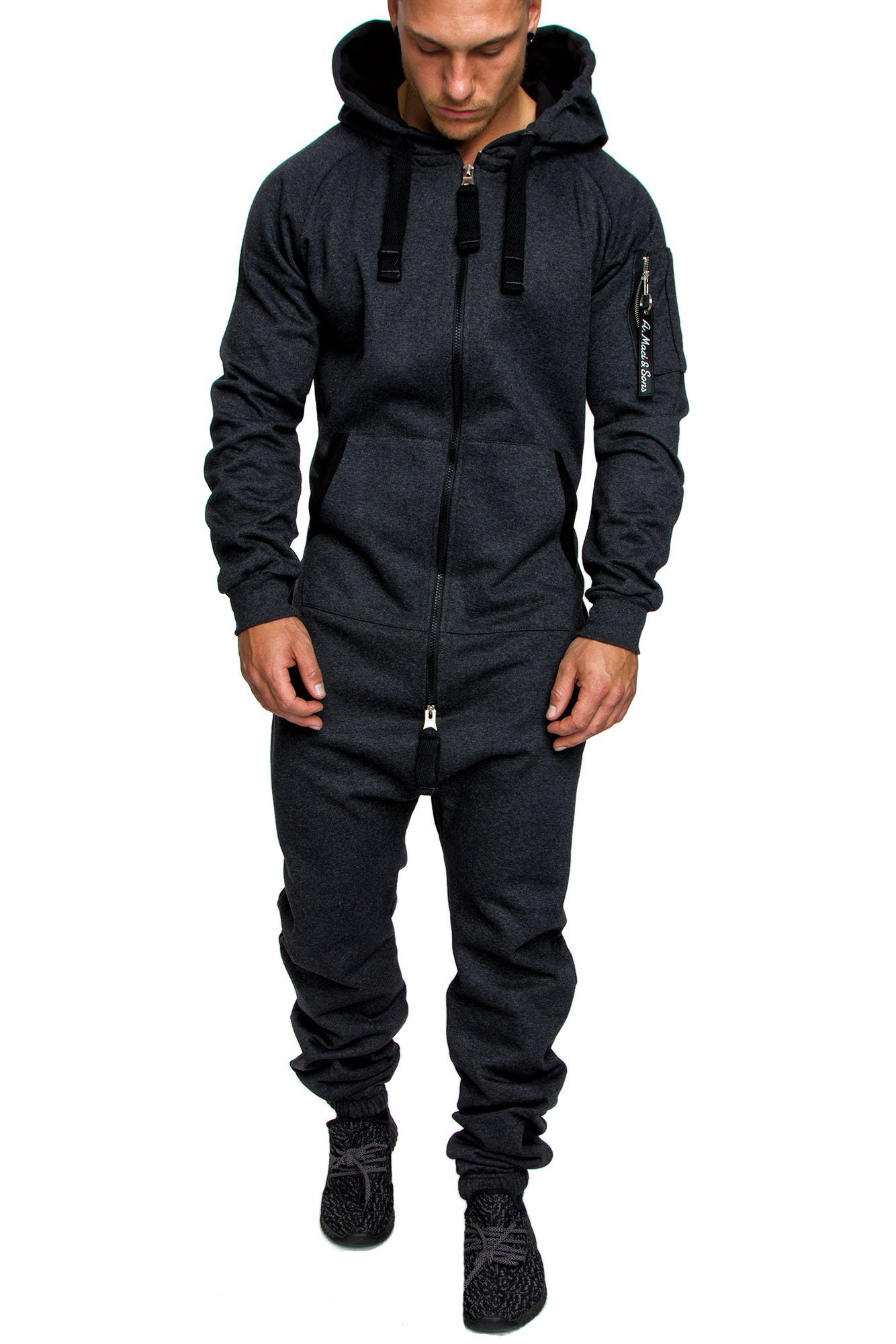 Amaci&Sons Herren Overall Jumpsuit Jogging Cargo-Style Onesie Trainingsanzug Camouflage 3006