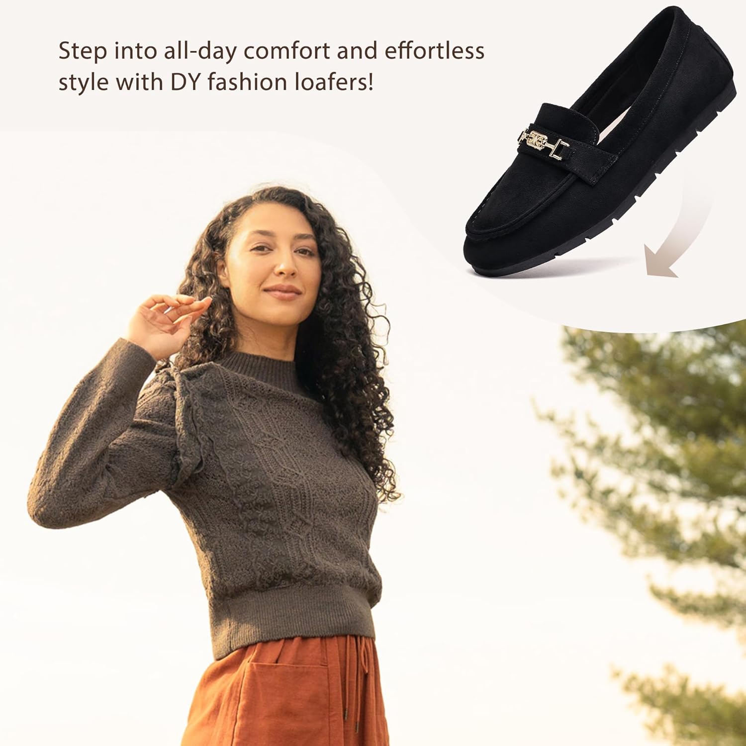 DeYashopin Women's Loafer Shoes Leisure Slip On Work Shoes Comfort Walking Flats - Image 5