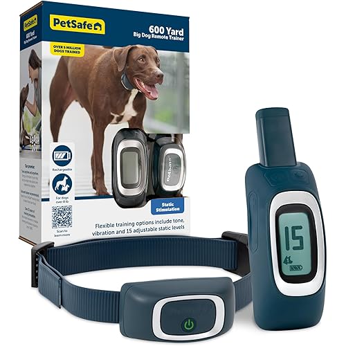 PetSafe 600 Yard Remote Training Collar Choose from Tone, Vibration, or 15 Levels of Static Stimulation Medium Range Option for Training Off Leash Dogs Waterproof and Durable Rechargeable