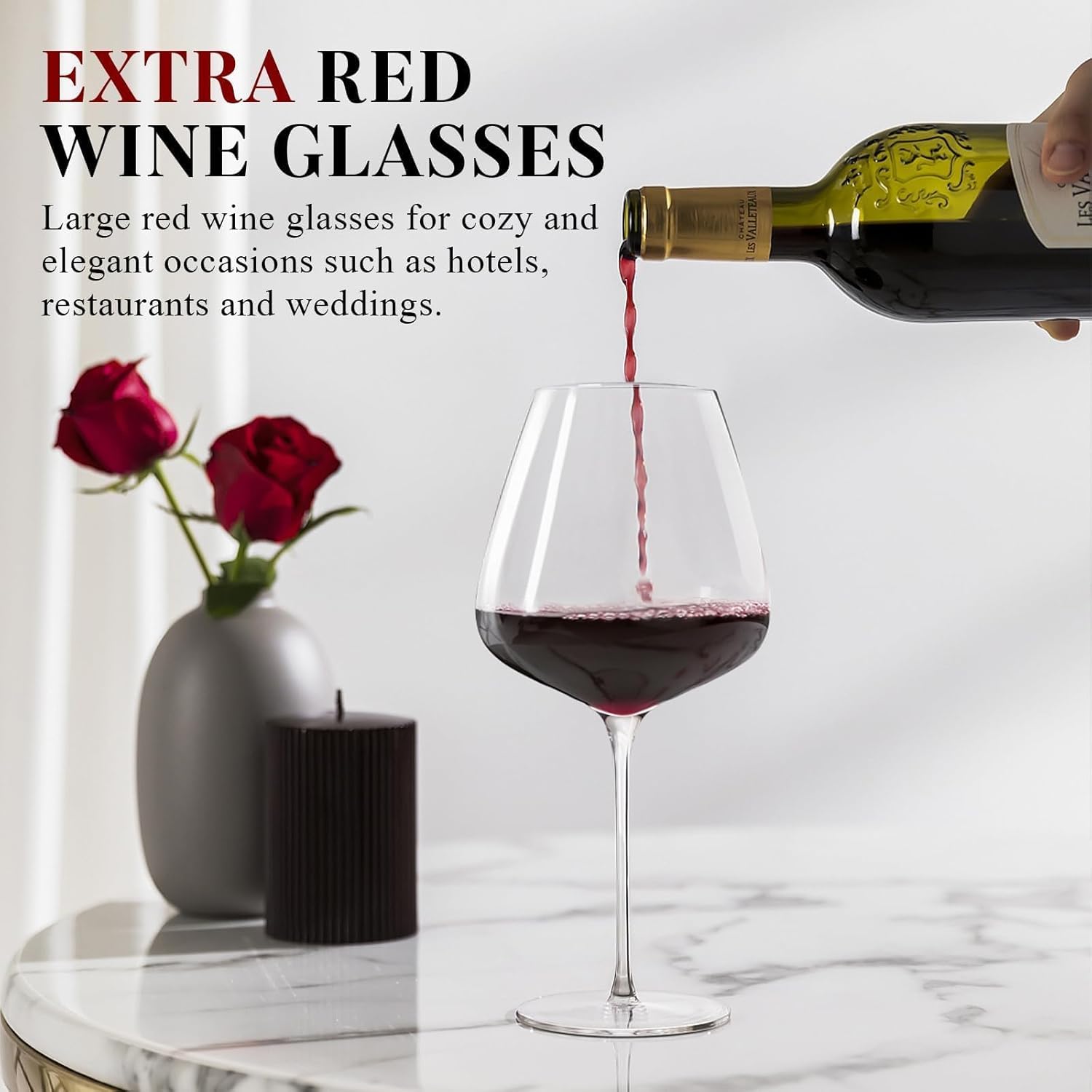 Extra Large 32oz Wine Glasses Set of 4 - Hand Blown Red Wine Glasses With Long Stem - Crystal Giant Burgundy Red Wine Glasses Clearer, Thin, Gift Packaging for Mothers Day, Wedding,Birthday - Image 5