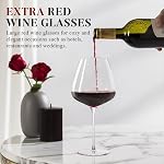 32oz Extra Large Red wine glasses set of 4,Long stem hand blown wine glasses,giant wine glasses premium crystal lead-free