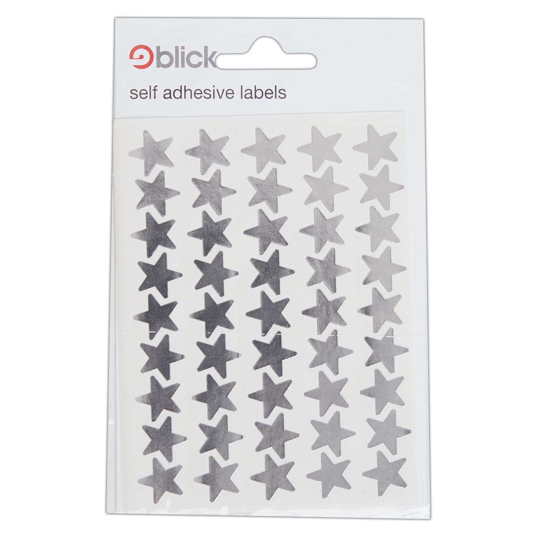 Blick Labels, Metallic Silver, Self Adhesive Stickers, Stars, 14mm, 135 Labels, for Home, Office, Family, School, Holiday Calendar Organising, Planner, Rewards Chart, Colour Coding