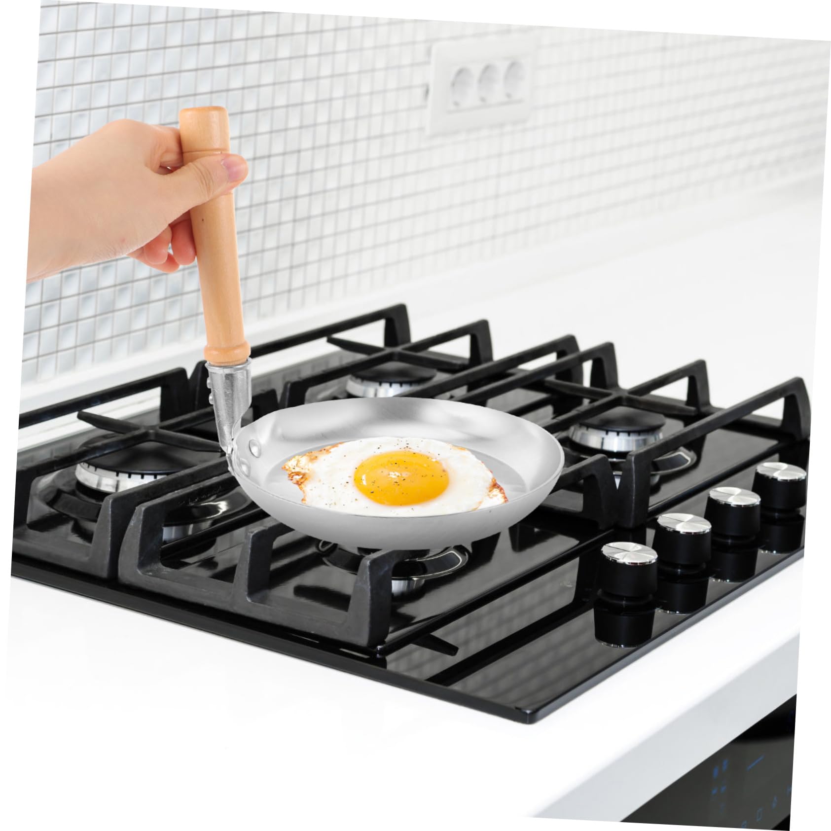 Hemobllo 2 Pezzi Padella Per Frittate Padella Antiaderente Cucina Frittura Panne Di Frittate Padella D'uovo Piccolo Omelette Pan Padelle Per Uova Antiaderenti Padella in Acciaio Di Legno