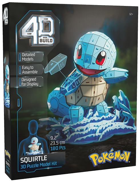 PUZZ4D - Maqueta Squirtle de 180 Piezas - Puzzle 3D Pokemon Squirtle de 23,5 cm - Maquetas para Construir Adultos y Niños - Puzzles para Adultos y Niños - Juegos de Mesa