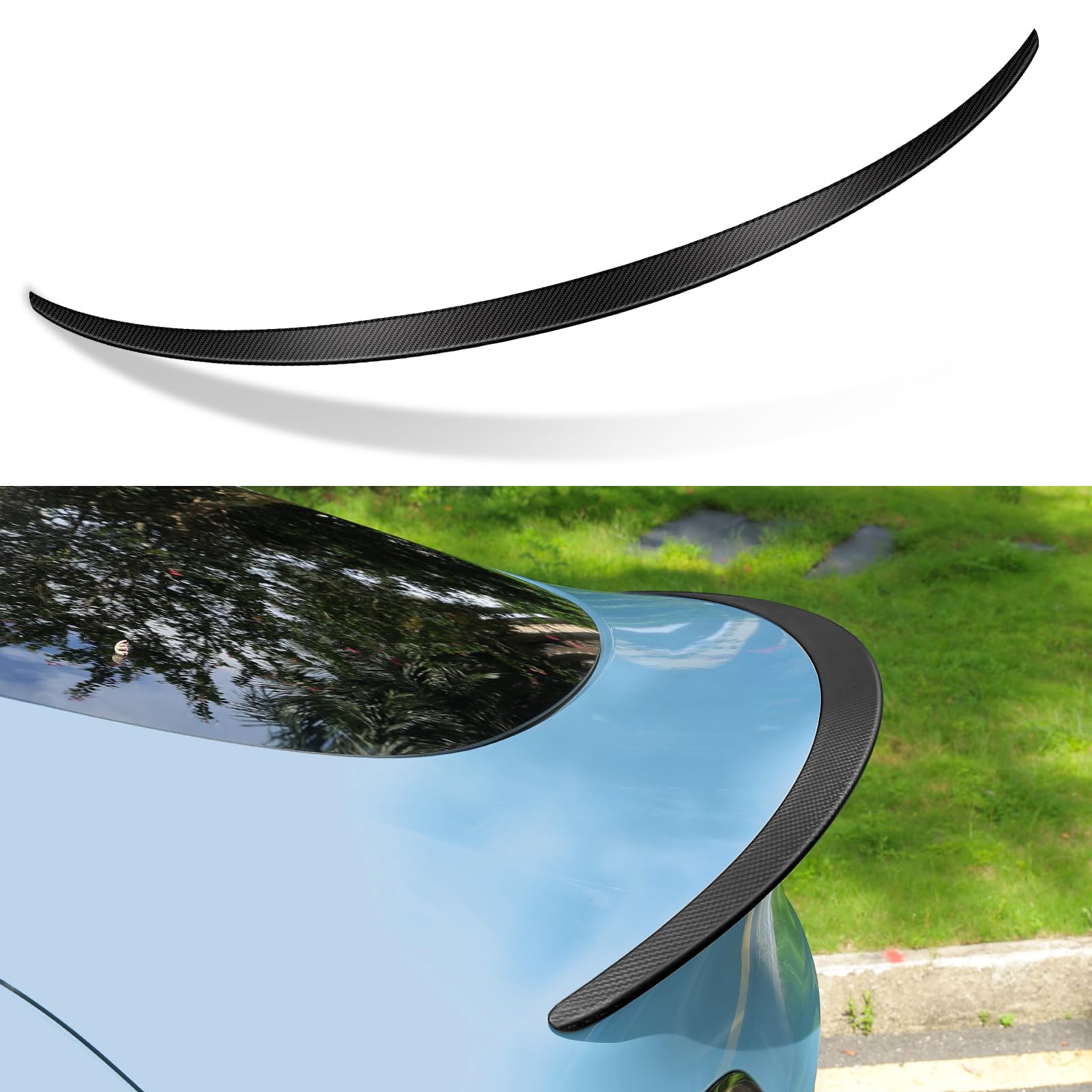 Real Carbon Fiber Spoiler for Tesla Model Y Rear Trunk Rear Trunk Lid Spoiler Wing for Tesla Model Y Accessories 2023-2020