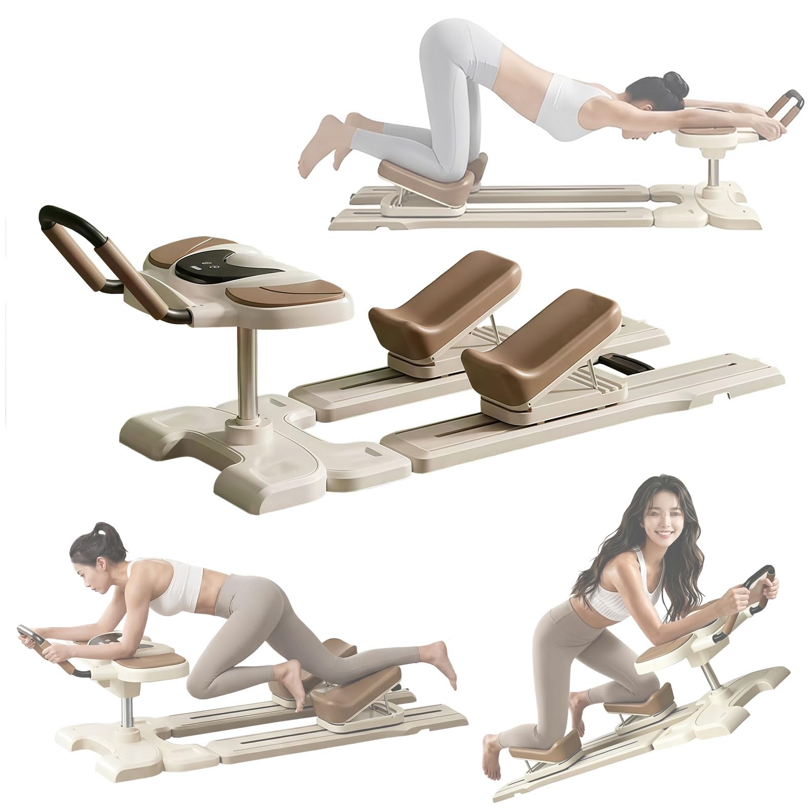 Sprzęt fitness do domu, spine Twist & Stretch Trainer, Crawling Training Machine – 3-stopniowa regulacja wysokości i nachylenia – deska pilates z wyświetlaczem LED – do domowego studia fitness