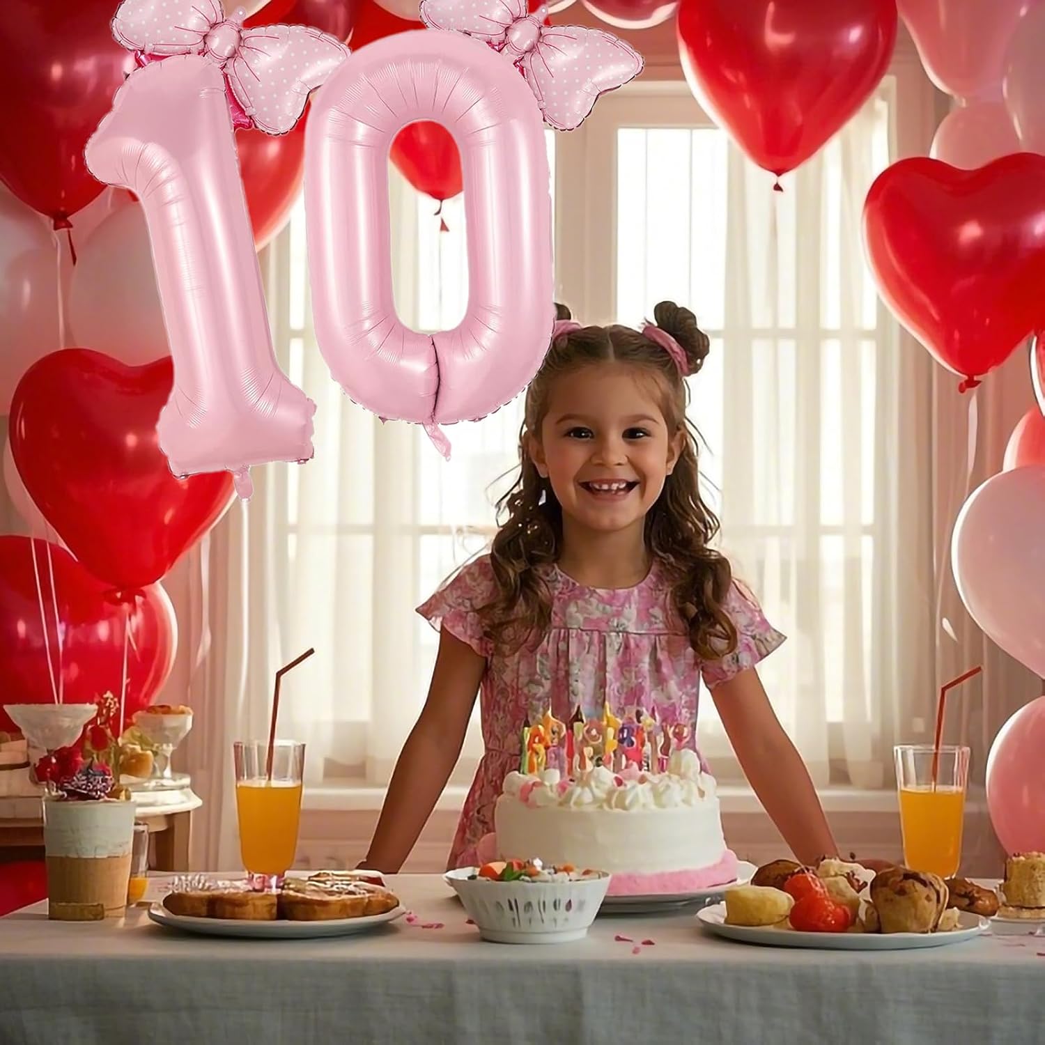 40in Number 0 Balloon with Bow, Pink Large Happy Birthday Balloon image 5