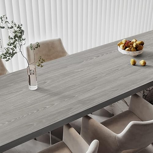 Papel tapiz de madera para despegar y pegar de 17.7 x 393 pulgadas, papel tapiz de madera gris, papel de contacto de madera gruesa, papel tapiz