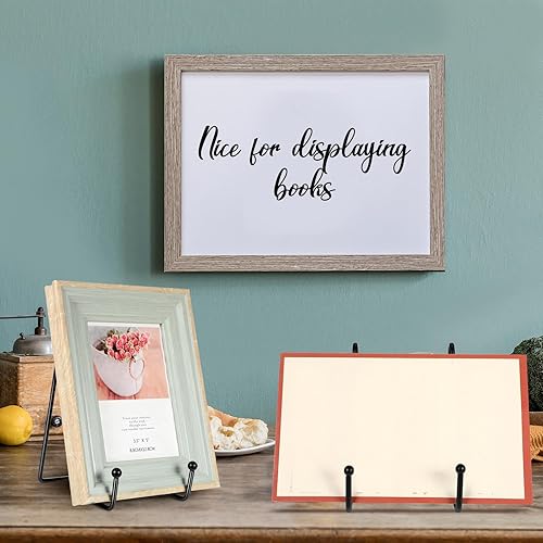 Miniatura 6 de Mixweer 24 soportes de placa para exhibición de metal, soporte de caballete de fotos, soporte para libros, soporte de fotos para caballetes de