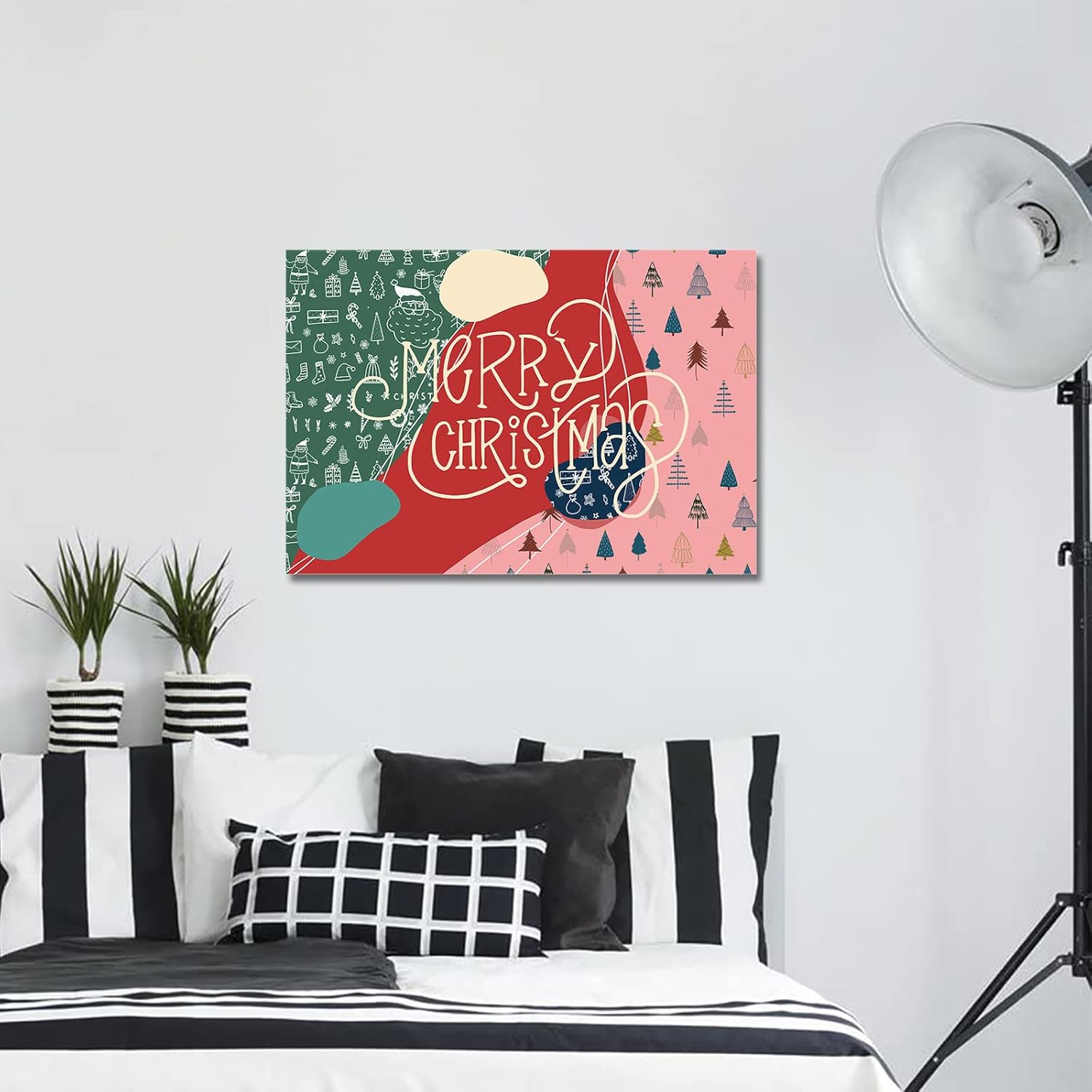 Merry Christmas Canvas Painting Wall Decor Abstract