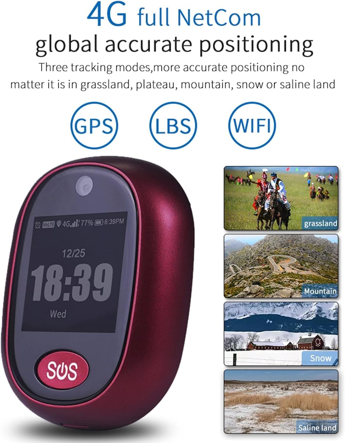 Urządzenie Śledzące GPS Dla Osób Starszych Mini Wisiorek 4G Śledzący Osobisty Lokalizator Przycisk Alarmowy SOS Połączenie Telefoniczne Lokalizacja Dzwonka Budzik Ogrodzenie Bezpieczeństwa(Black)