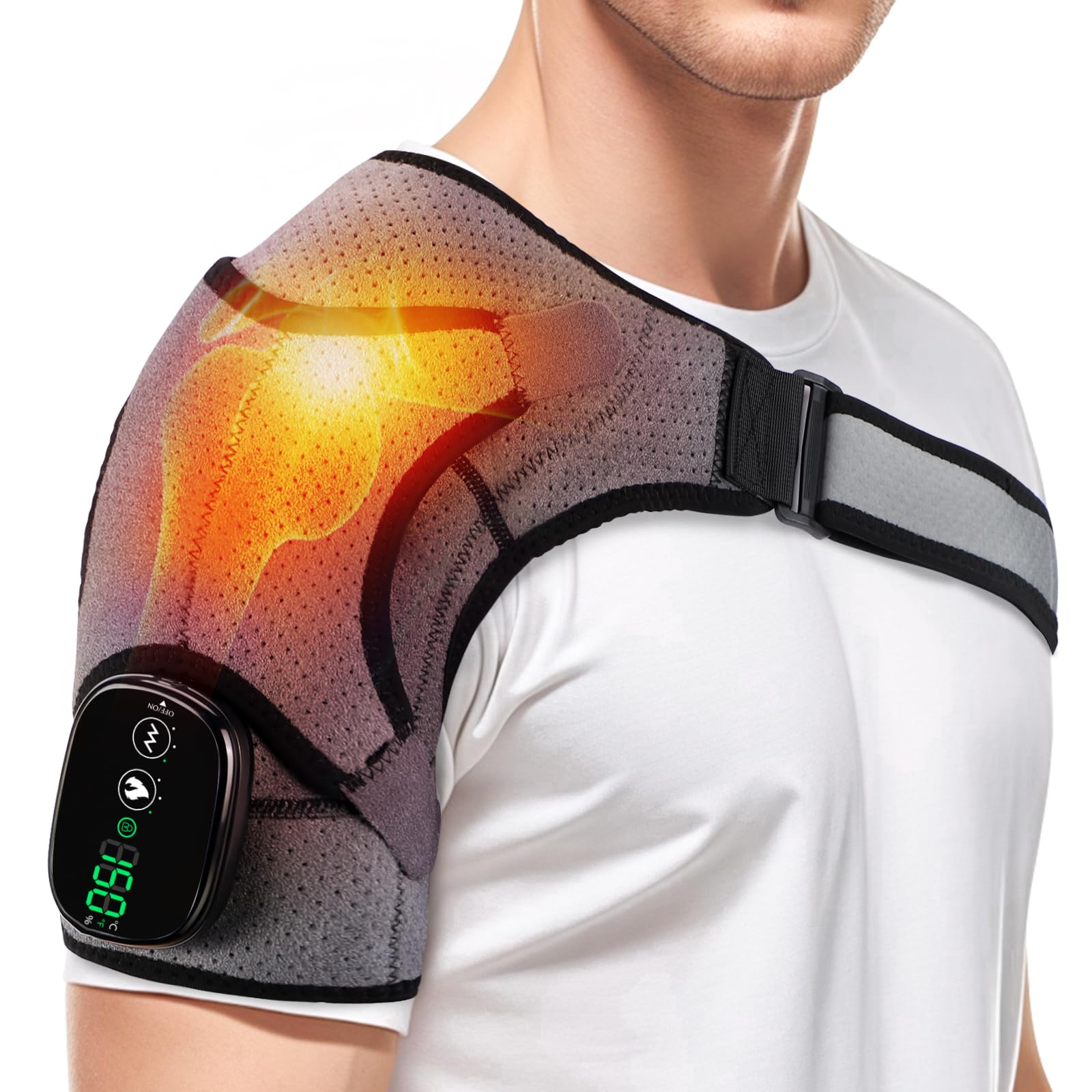 WOLOYHEATIE Shoulder Heating Pad with Massage