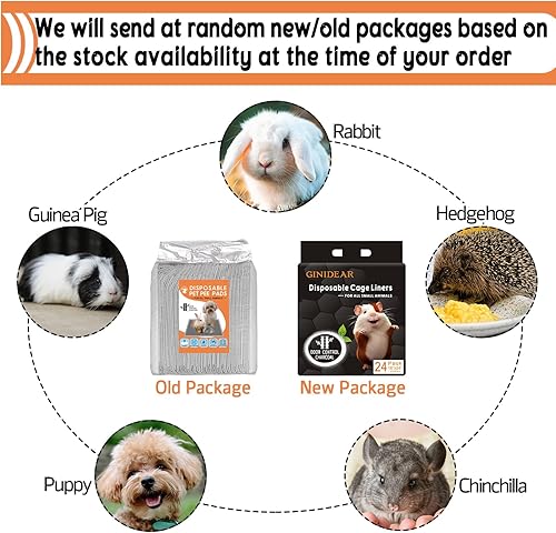 Miniatura 5 de GINIDEAR Revestimientos desechables para jaula de conejillos de indias, absorbentes y impermeables para orina de conejos, chinchillas, cachorros y
