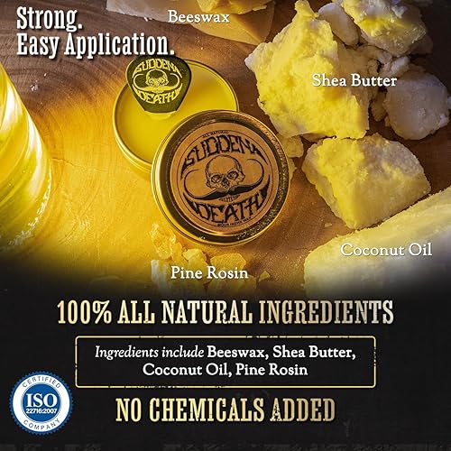 Miniatura 4 de Death Grip - Cera de bigote de sujeción fuerte para hombres  Muerte súbita bigote y barba cera de 1 onza  Perfecto para bigotes de manillar por