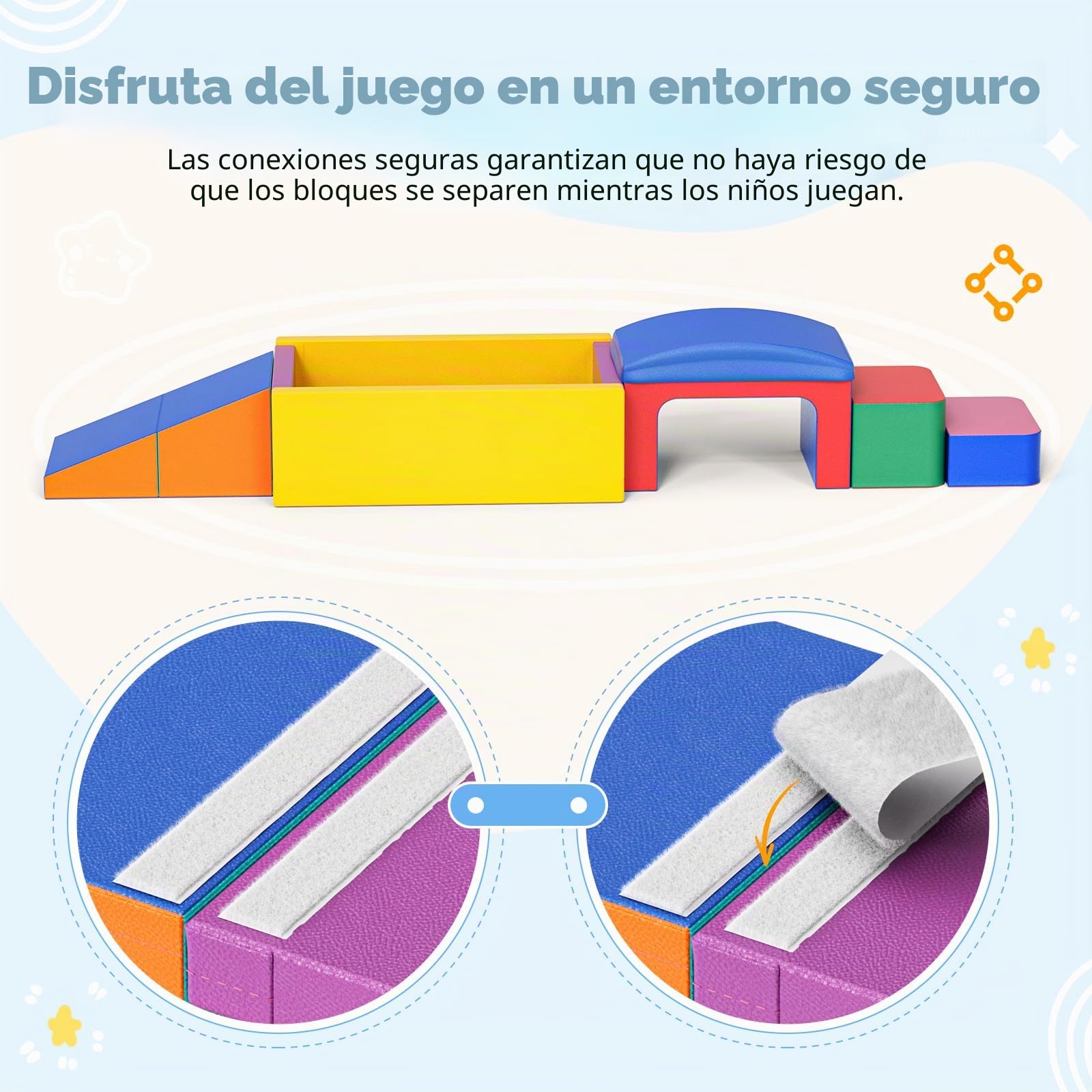 Bloques de Construcción de Espuma para Niños, Grandes Bloques de Construcción de Espuma Gigantes para Niños, Juguetes Educativos Preescolares para Gatear y Escalar (Arcoiris-Piscina Bolas)