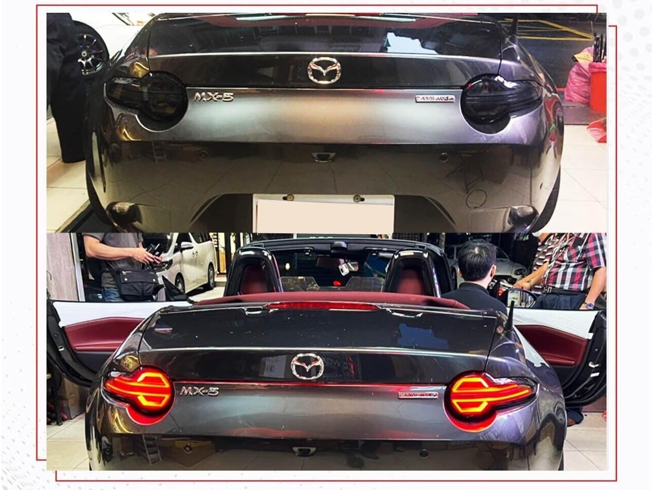 Exterior Accessories - Black Smoked Full LED Tail Lights with Sequential Indicator Compatible with Mazda Miata MX5 MX-5 ND 2015-2023