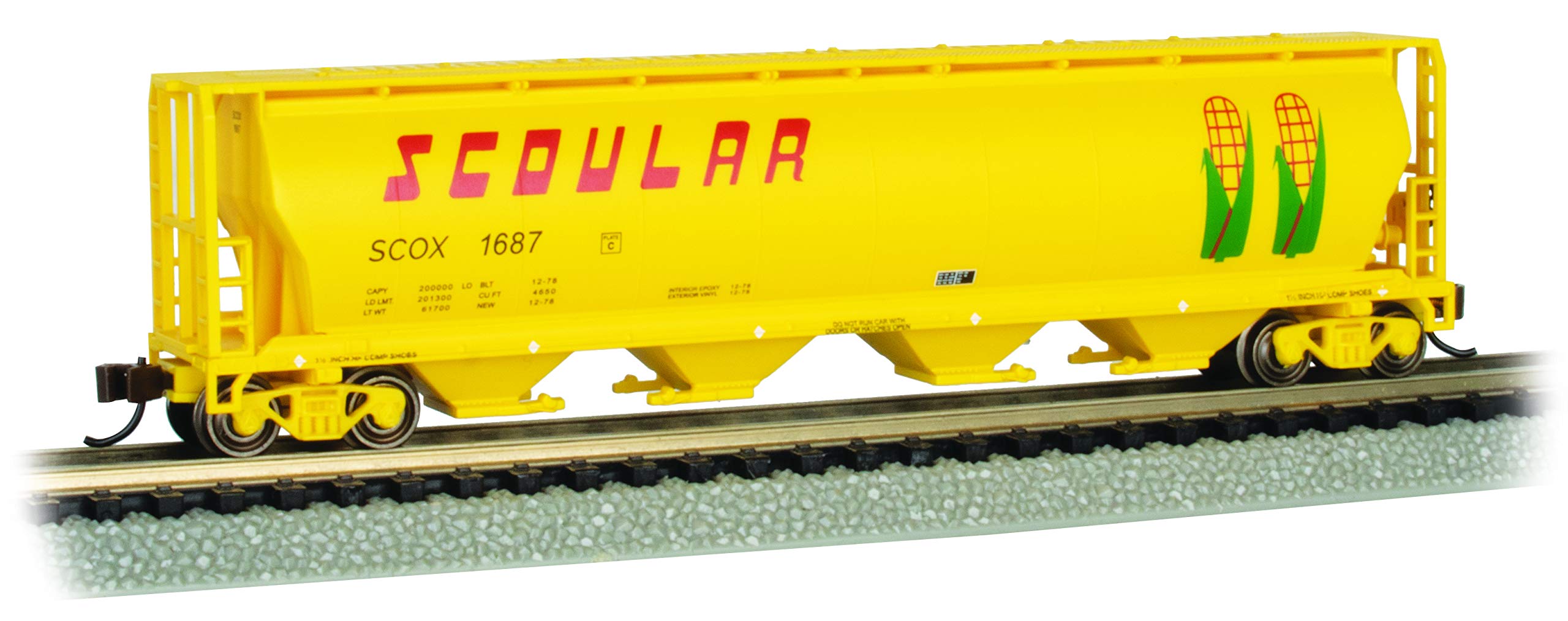 Bachmann Trains - Tramoggia cilindrica canadese a 4 alloggiamenti CAR - SCOULAR #1687 - Scala N