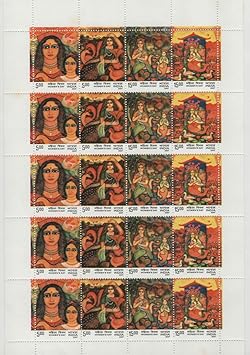 Shobhaphila's Indian Se-tenant Sheet of Women's Day (8th March 2007)