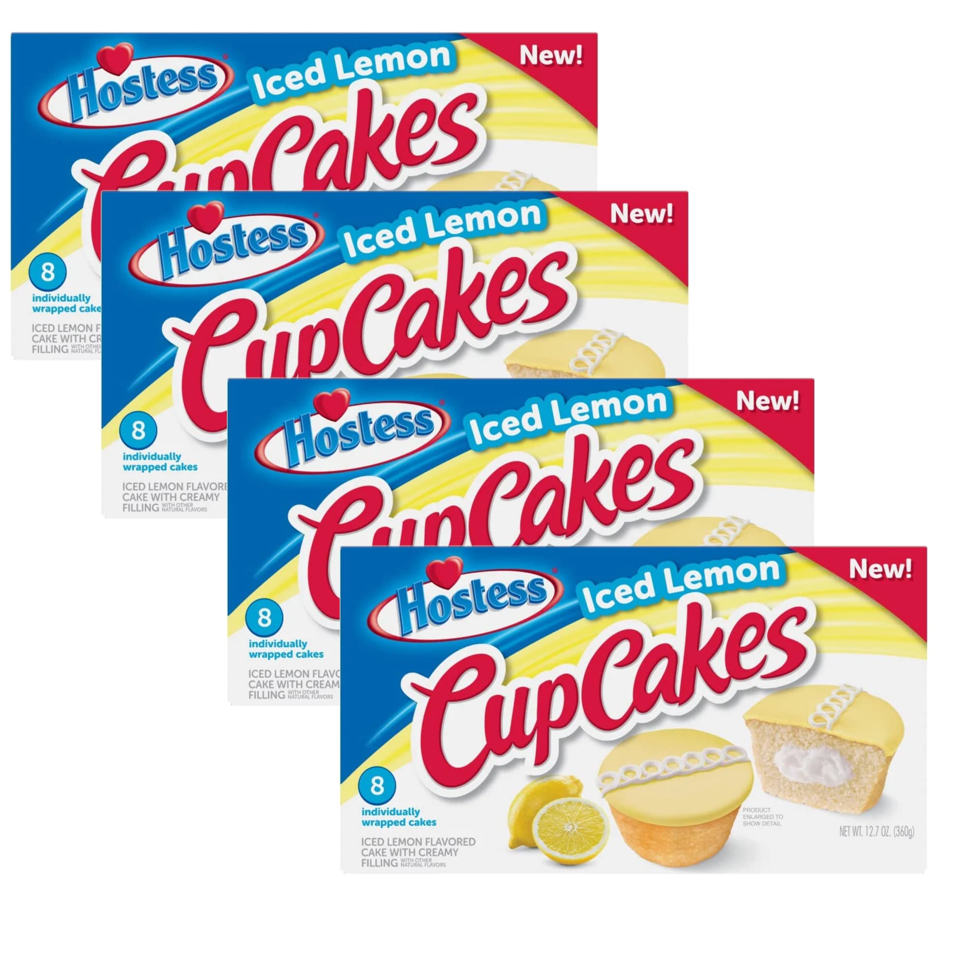 Tribeca CurationsIced Lemon Cupcakes | Box of 8 | Pack of 4 (32 Total Cupcakes)