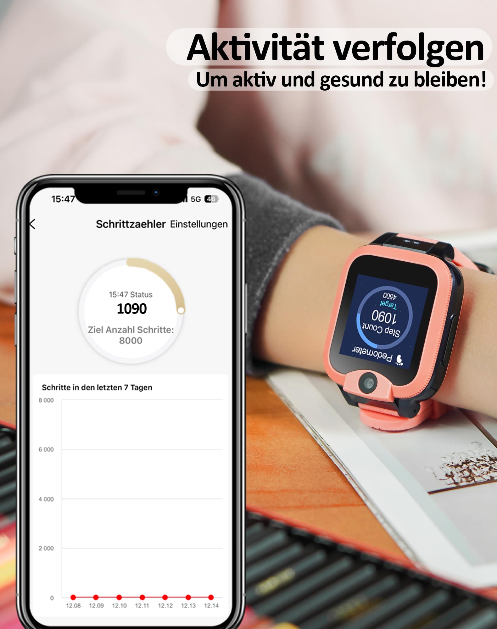 Easyfone Trackino KW2 Smartwatch für Kinder, Telefonuhr 4G mit Telefonanruf, Nachrichten, Eltern-App, SOS-Funktion, Kinder-GPS-Uhr mit Echtzeit-Ortung und Wasserdichtigkeit IP68