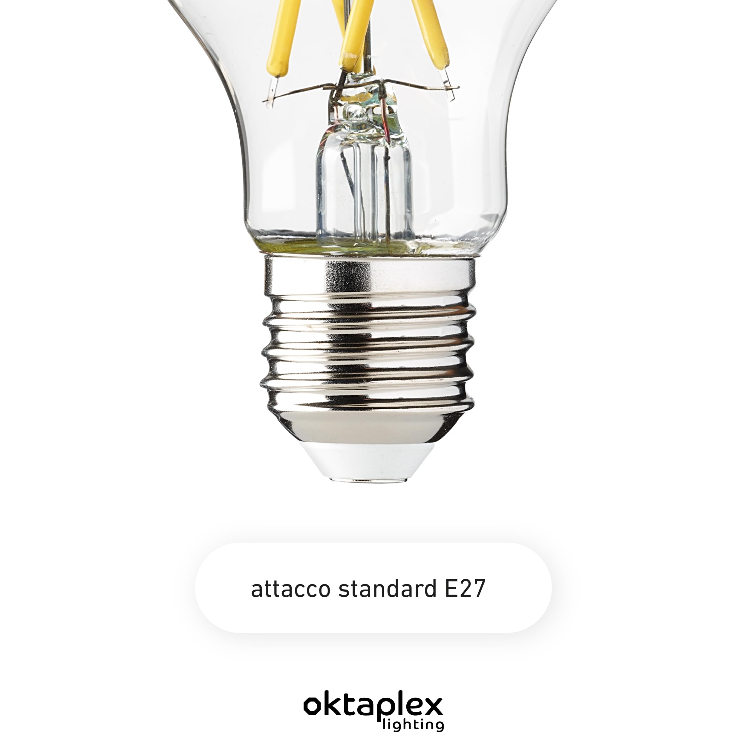 Oktaplex 12x lampadine LED E27 con filamento bianco caldo 2700K 806lm 3.8W equivalente 60W Classe di efficienza energetica A