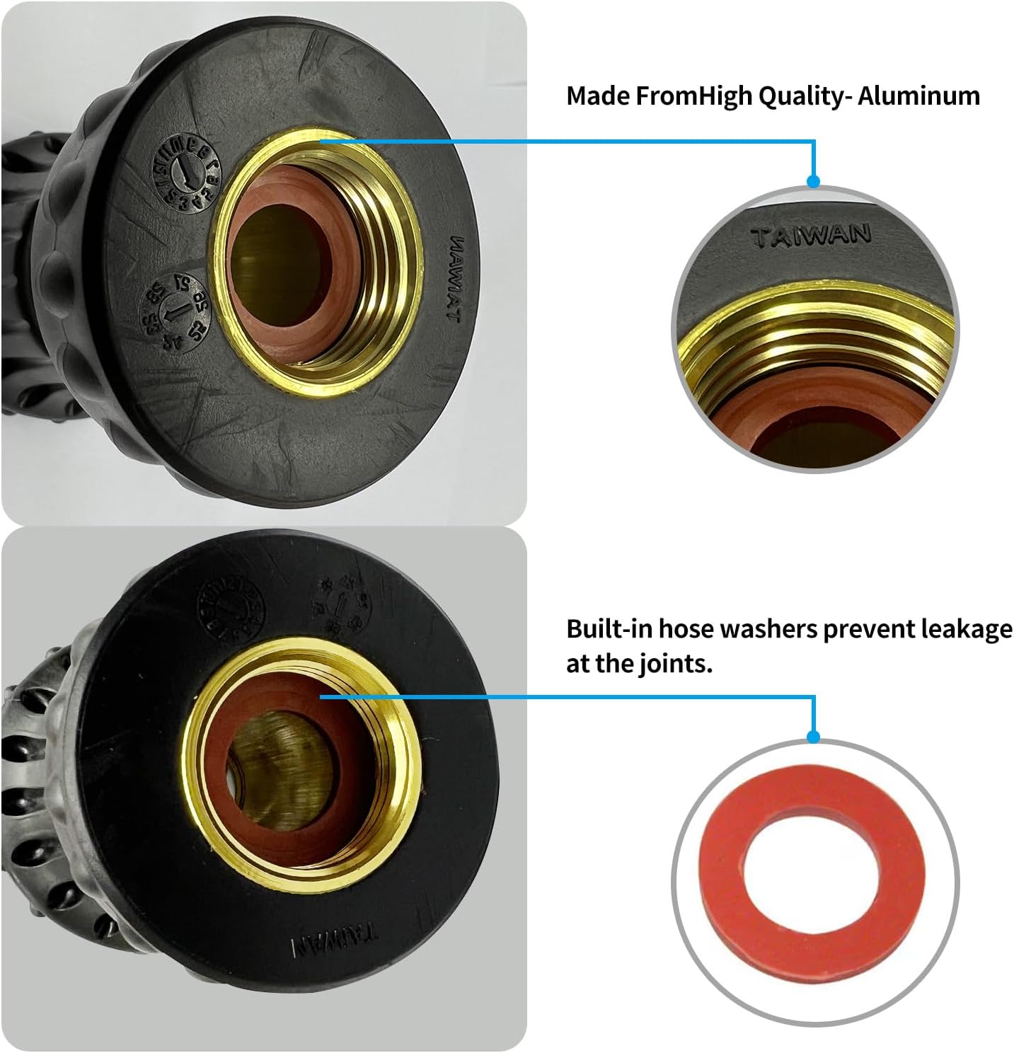 Cyprium Water Hose Nozzle Spray Water Nozzles 2 Pcs For Garden Fireman Style Hose Nozzle Outdoor Hose Nozzle Sprayer High Pressure Watertight Connections For Reliable Use In Gardening, Cleaning