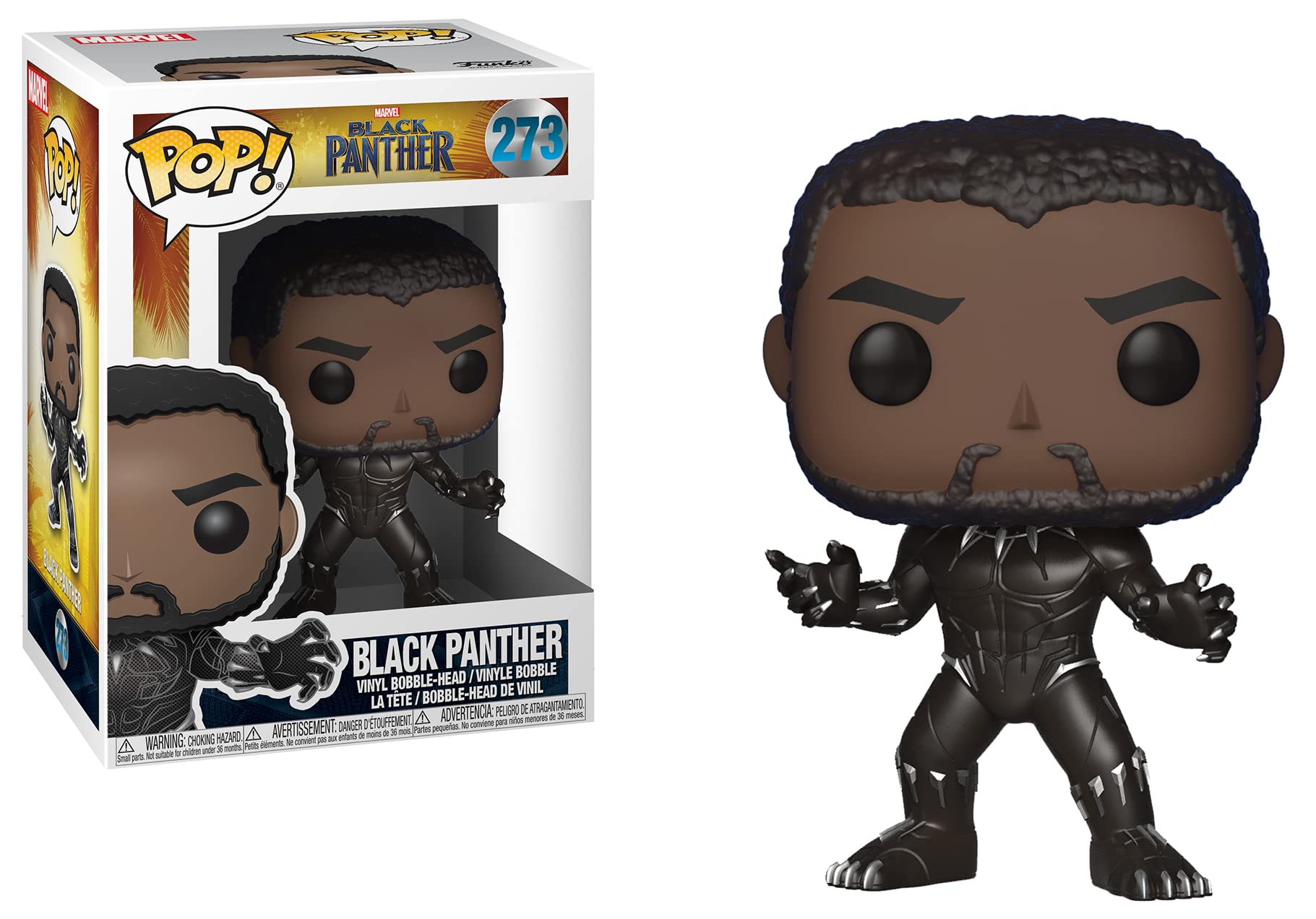 Amazon.com: POP Marvel: Black Panther - Unmasked Black