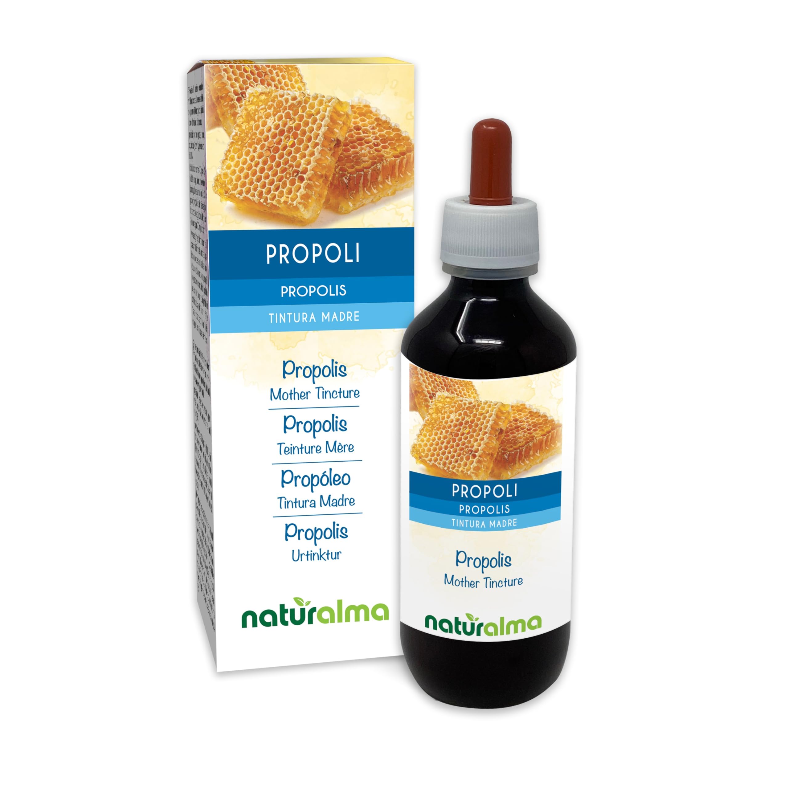 Propolis (Propolis) Harz mit Alkohol Urtinktur Naturalma - Flüssig-Extrakt Tropfen 200 ml - Nahrungsergänzungsmittel