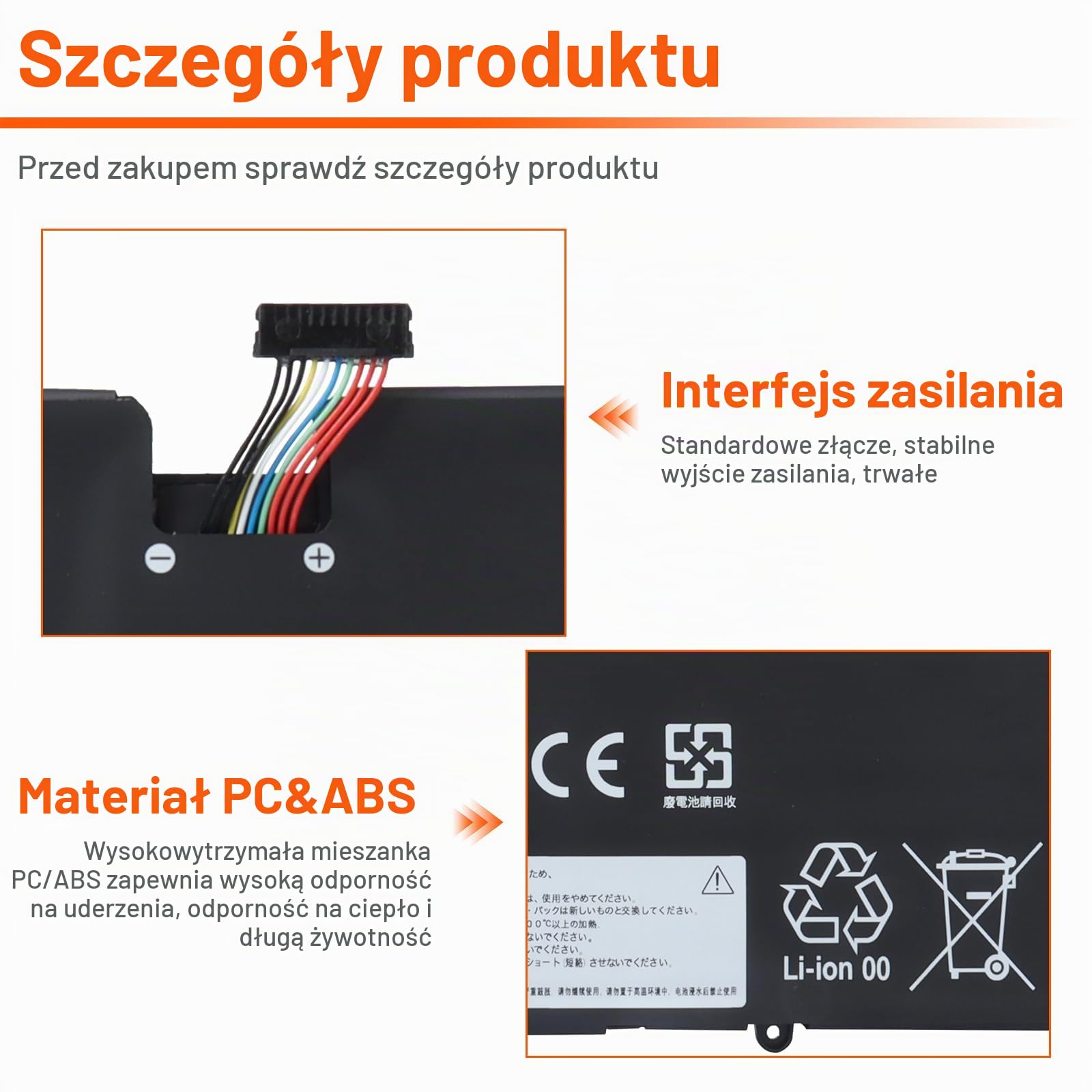 JIMACRO Bateria L18M4PH0 L18C4PH0 kompatybilna z Lenovo Yoga C940-14IIL Series 5B10T11585 5B10W67374 5B10T11586 5B10W67180(7.68V 7630mAh 58Wh)