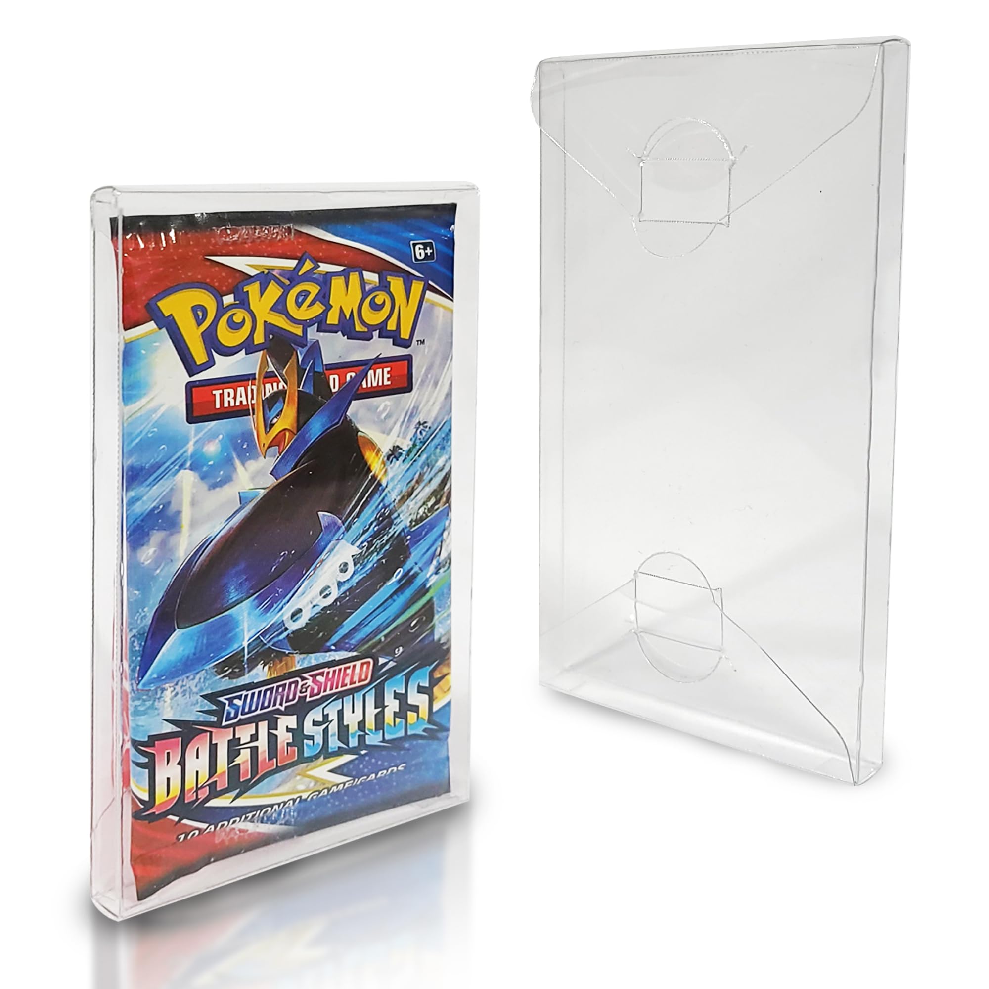 EVORETRO Trading Card Case Envelope Compatible for Pokemon Single Pack Booster, Magic, Yu-Gi-Oh - 0.35MM Thick Plastic PET Pokemon Card Protector Holder for Collectible Cards (Pack of 10)