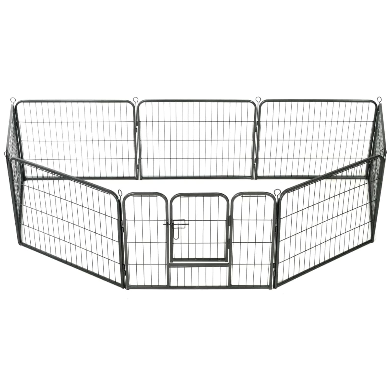 Homgoday Klatka dla psa, kojec dla psa z 8 panelami ze stali 60 x 80 cm czarny, klatka dla psa wewnętrzna klatka dla psa Kennel dla psów klatki dla psów ogrodzenie dla psów na zewnątrz