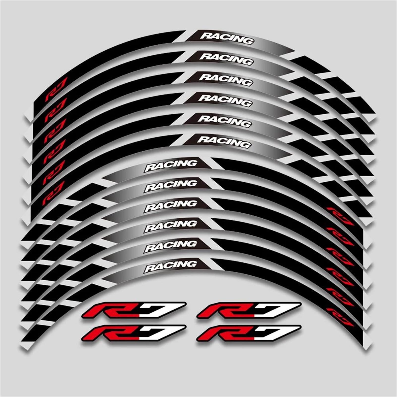 Motorcycle Stickers Rim Decorative Decals Wheels Hub Stripe Tape Kit for Yamaha YZFR7 YZF R7 2022 2023(Color7)