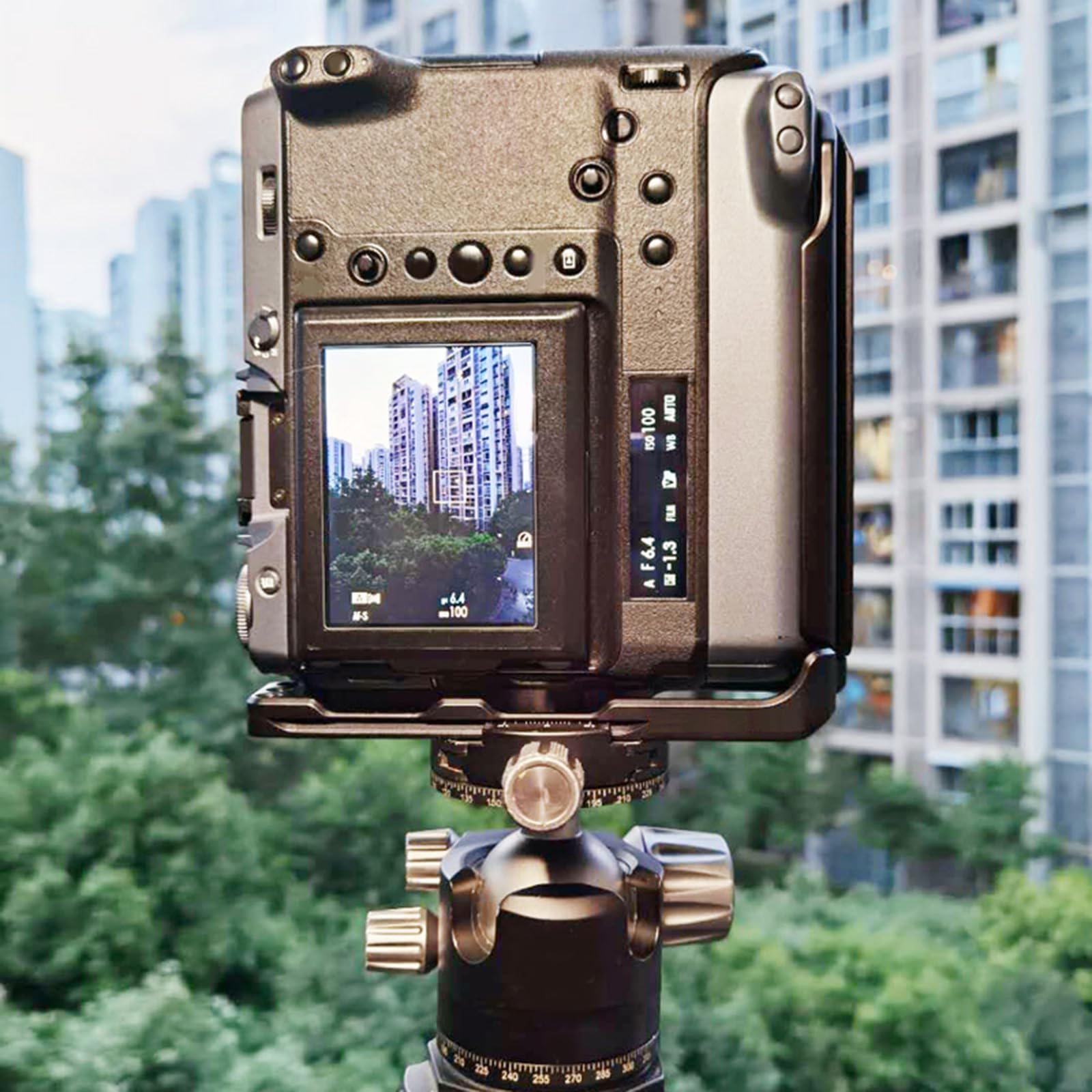 Universals Gabbia per fotocamera in lega di alluminio Piastra G a sgancio rapido per GFX100 Ergonomica per Studio Fotografia Gear Gabbia per fotocamera in lega di alluminio