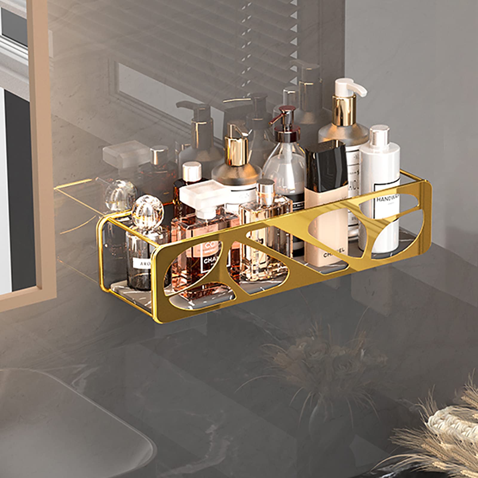 Étagère de rangement en métal pour salle de bain au-dessus des toilettes montage mural peu encombrant
