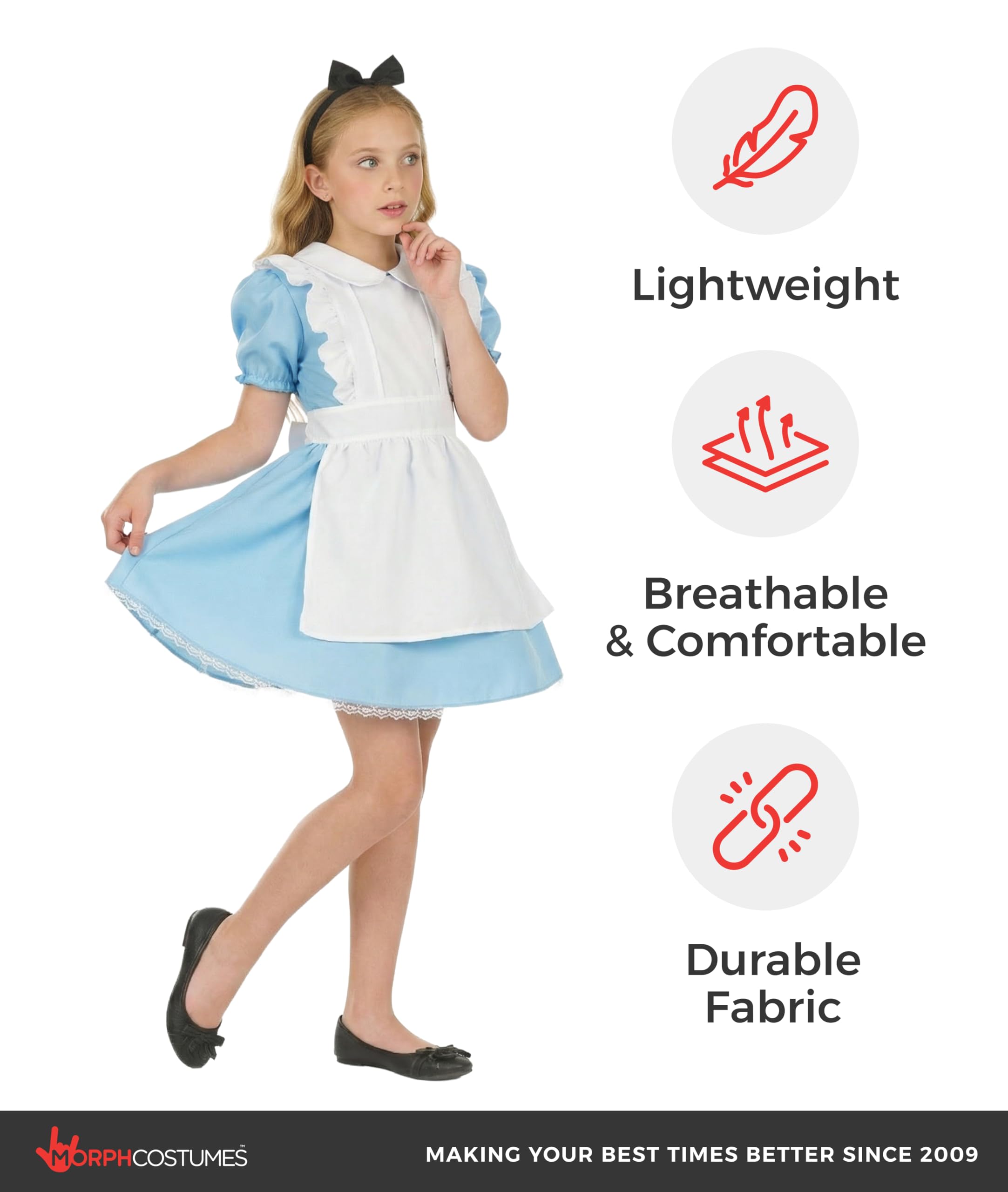 Fun Shack Costume Alice Bambina, Vestito Alice Delle Meraviglie per Carnevale, Abito da Wonderland per Bambine