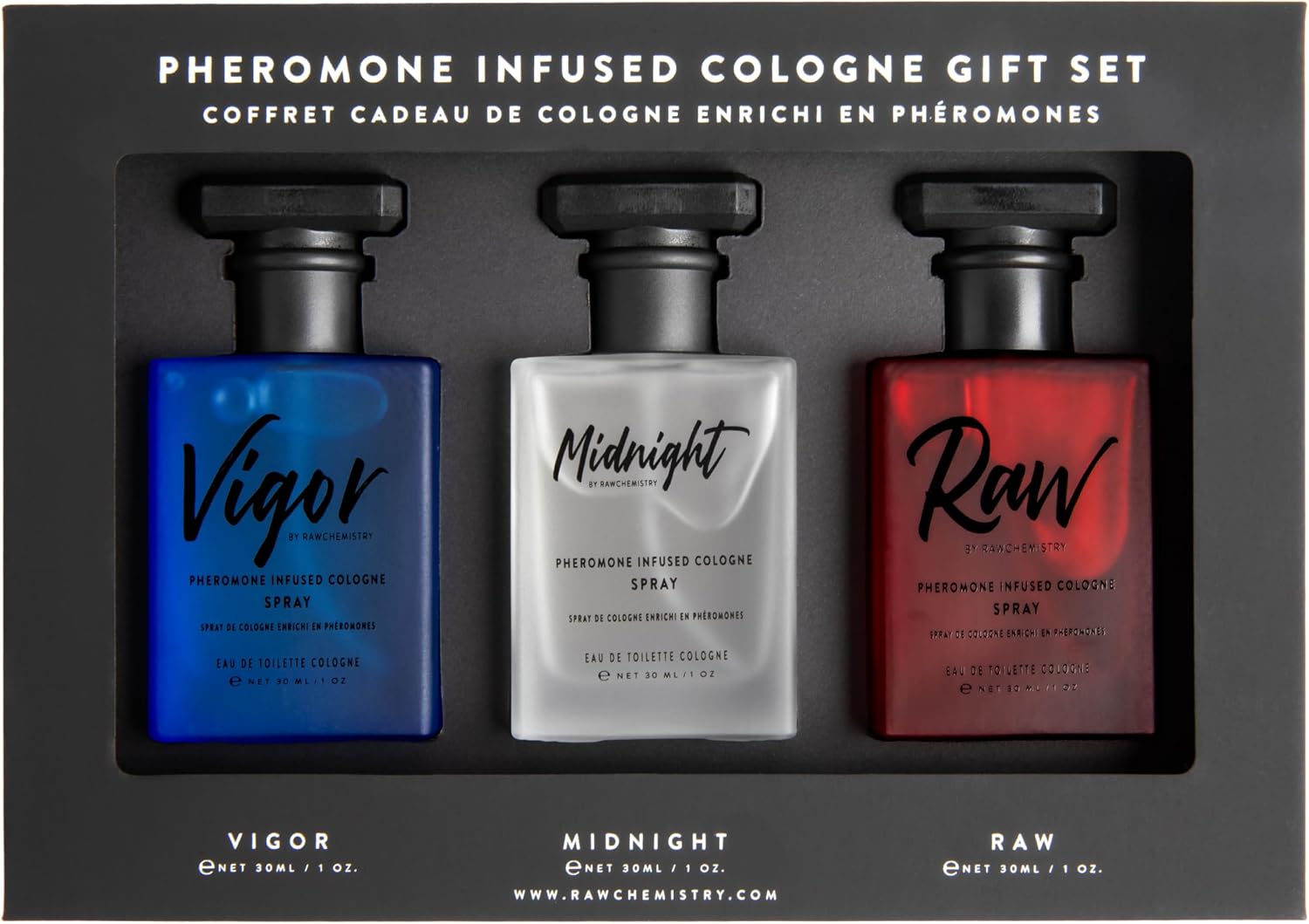 RawChemistry Pheromone Infused Mens Cologne Gift Set | Premium Perfume for Men, Essential Fragrances, Luxury Perfumes for Men, Perfume Para Hombre, Body Spray for Men, Oil 1oz
