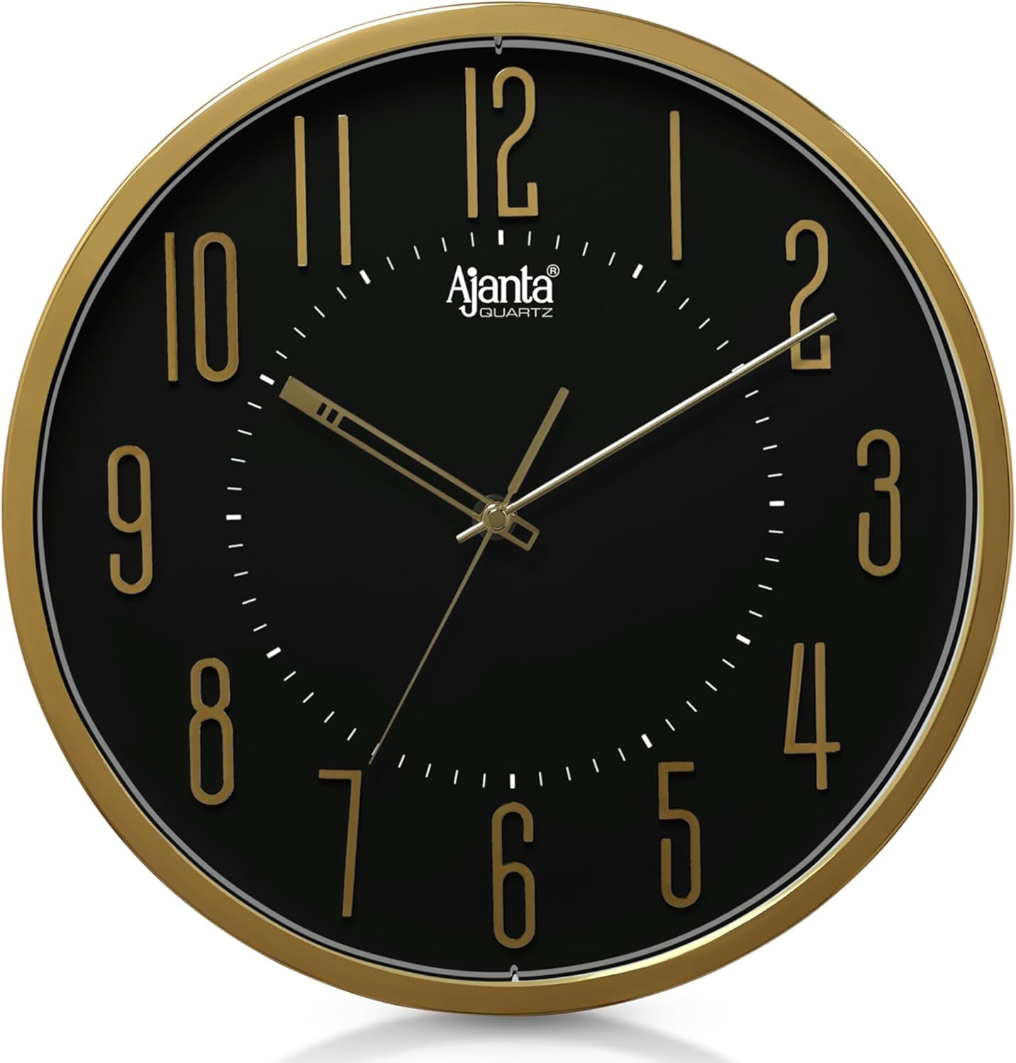 Ajanta Wall Clock for Living Room, Wall Clock for Home Silent Sweep Movement 12 Inches Wall Clock for Bedroom (Black, 30 x 30 x 4 cm)