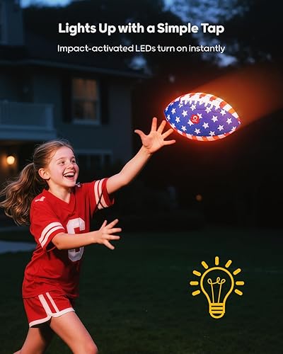 Miniatura 2 de QPAU Fútbol que brilla en la oscuridad, fútbol juvenil iluminado con bomba y baterías, juguetes y juegos al aire libre para niños y niñas, regalo